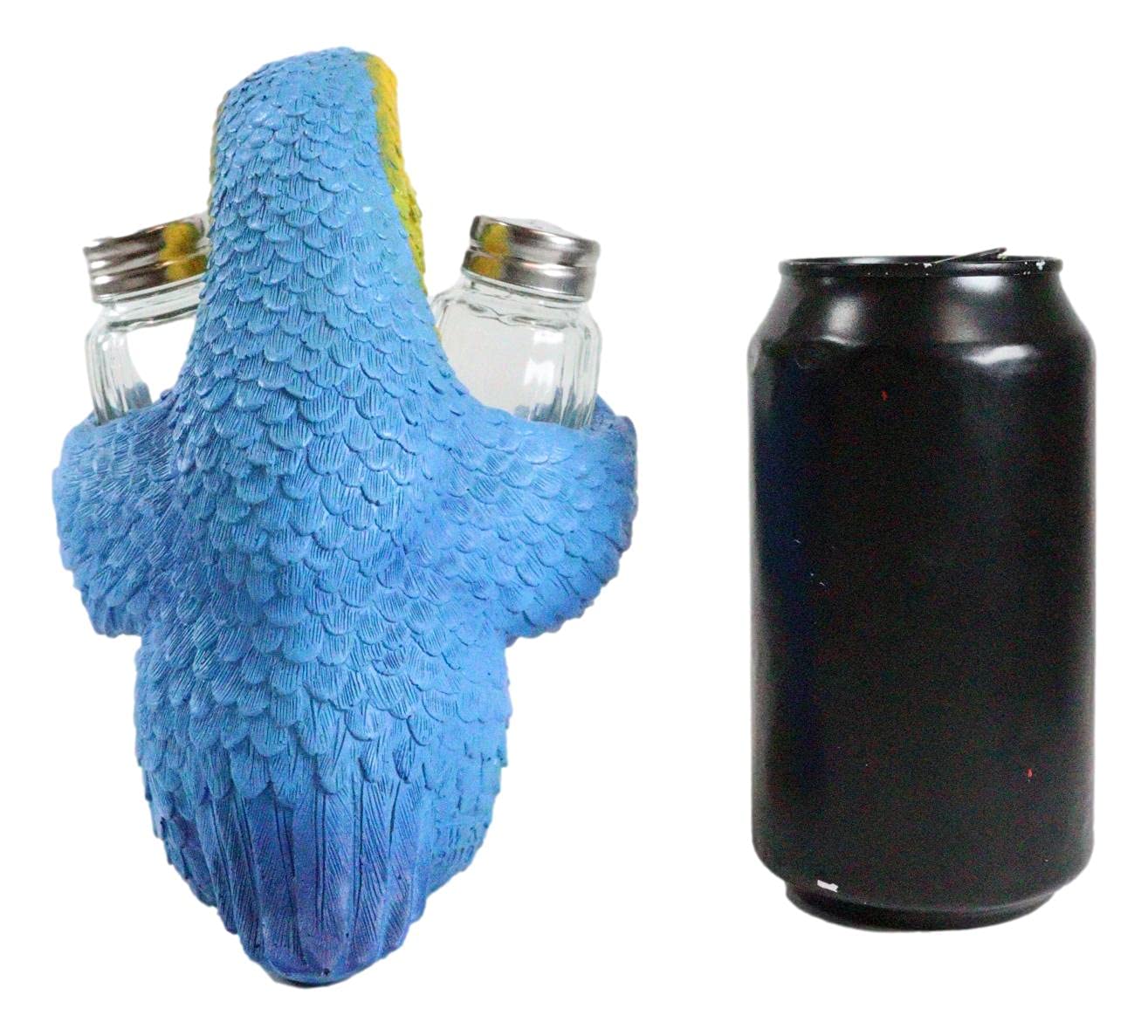 Ebros Tropical Rainforest Rio Blue Scarlet Macaw Parrot Bird Salt And Pepper Shakers Holder Figurine Set 6.75"H Nautical Table Decore or Decorations For Spice Racks Holders Organizers Home & Kitchen