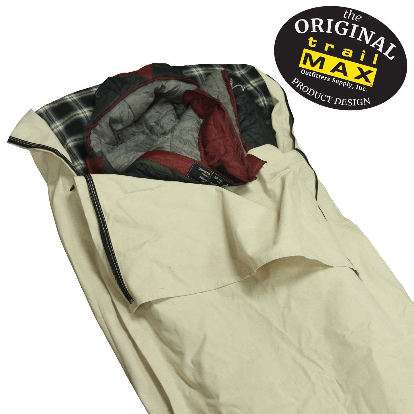 TrailMax Canvas Cavalry-Style Cowboy Bedroll; Premium Lined Sleeping Bag Cover; Durable 12oz Canvas; Comfy Flannel Liner; Winter Camping Sleeping Bed Roll; Cowboy Bed Roll for Camping