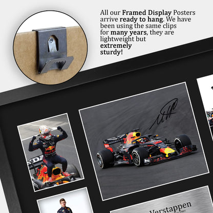 HWC Trading FR A3 Max Verstappen Gifts Printed Signed Autograph Presentation Display for F1 Formula 1 Racing Fans - A3 Framed