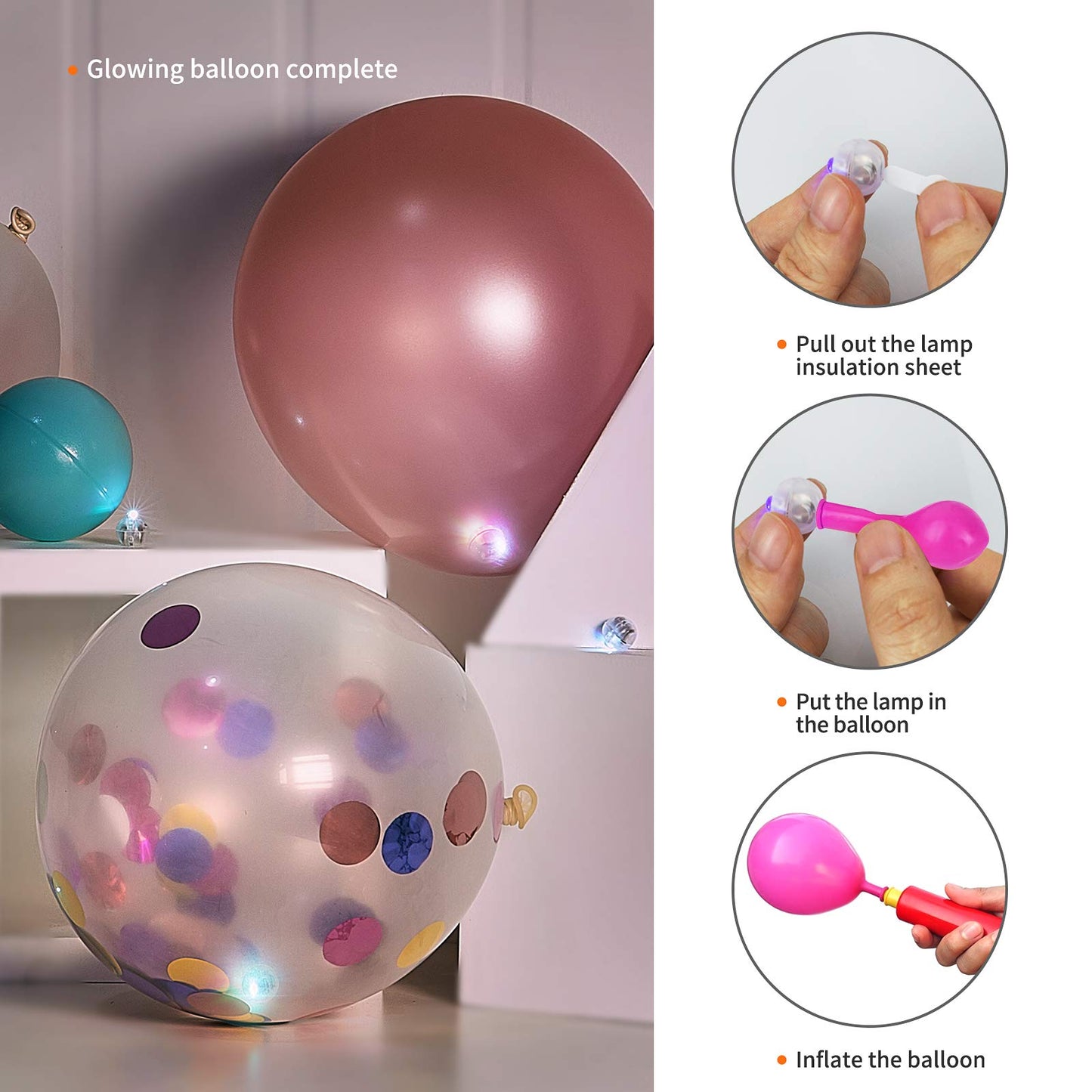 Aogist 100Pcs Blue Balloon Lights with Hook,Long Standby Time,Waterproof Mini Light for Birthday Party Wedding Christmas Halloween Easter Decorative (Flash)