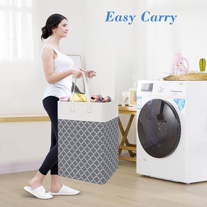 BlissTotes 3-Pack Laundry Basket, Freestanding＆Waterproof Laundry Hamper