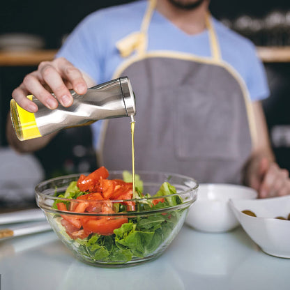 Olive Oil And Vinegar Dispenser Set - 2 Piece Glass Oil Dispenser Bottle for Kitchen with No Drip, 10 OZ