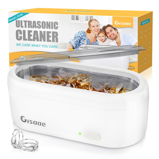 Gisaae Ultrasonic Cleaner, 47000Hz Jewellery Cleaner 360ML for Necklace Ring Glasses Jewelry Glasses Watch Coins Retainer