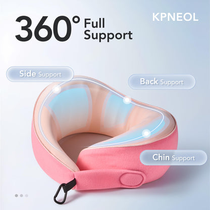 Travel Pillow, 100% Pure Memory Foam Travel Neck Pillow Airplane Neck Support Ergonomic Design for Traveling Suitable for Airplanes,Offices and Cars-Grey