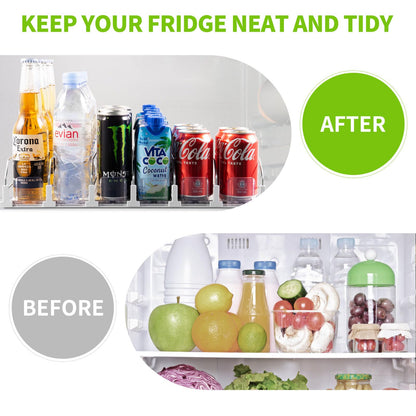 Drink Organizer for Fridge, Soda Can Dispenser for Refrigerator, Automatic Drink Dispenser for Fridge Holds up to 25 Cans, 5 Row