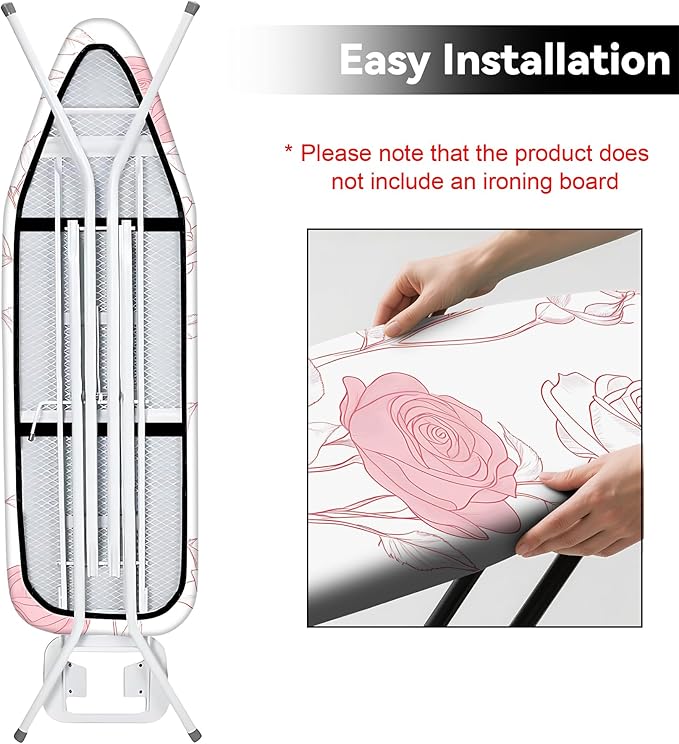 Floral Ironing Board Cover 17.7"x49", Standard Size Iron Board Covers