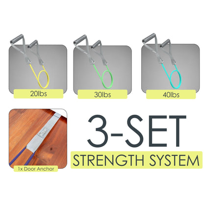 EQYP Resistance Bands Handles 3 Pack – Workout Bands Resistance for Working Out, Home Gym Exercise Tubes Set with X.Light, Light & Medium for Strength Training & Stretching