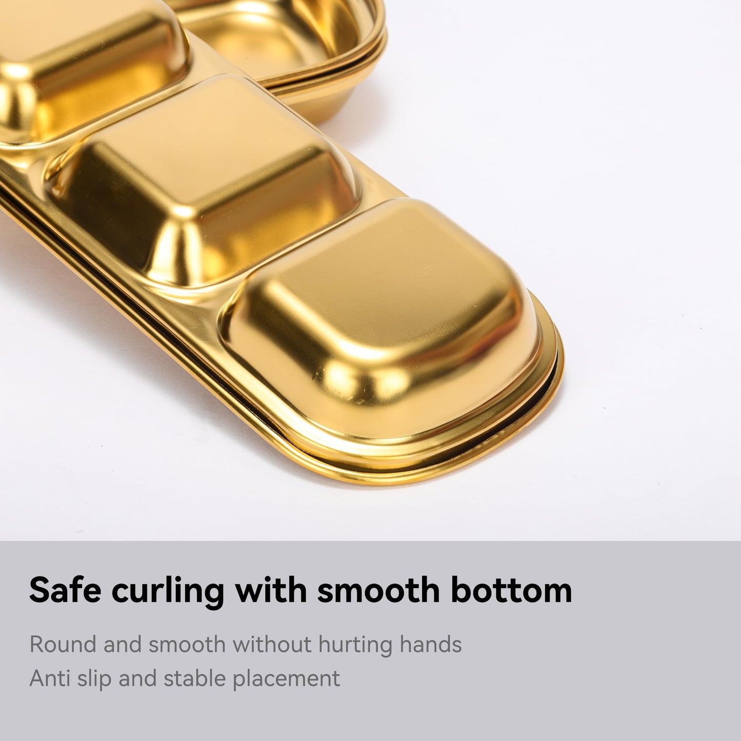 drizzle 10PCS Sauce Dish Stainless Steel Gold Soy Tomato Sauce Salt Vinegar Sugar Spices Flavor Condiment Dip Bowls Korean BBQ Home Kitchen Plates