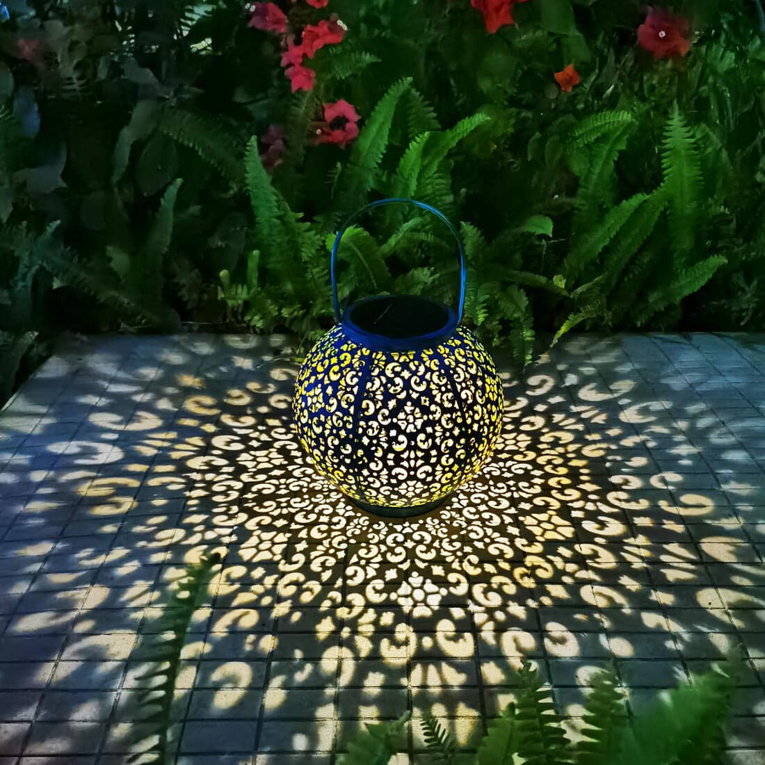 Big Solar Lantern Outdoor Waterproof, Go2garden Gifts for Mom Yard Decorations Lights for Balcony Party Ornaments, Birthday Mothers Day Gifts for Women Wife Grandma (1 Pack, Teal Blue)