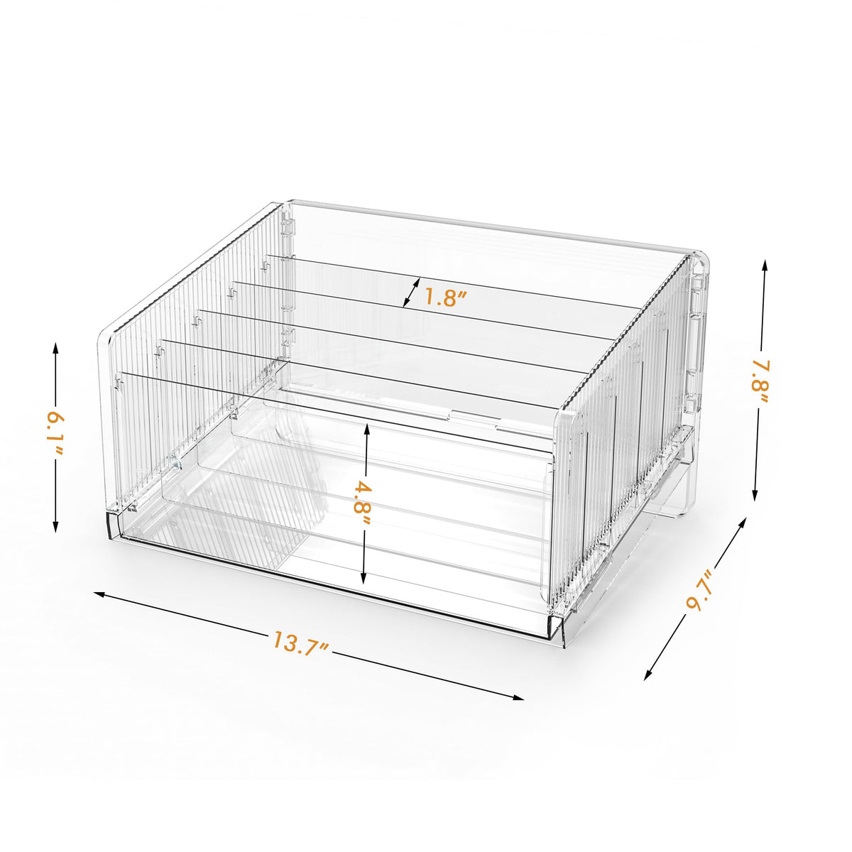 Cuukie File Sorter Organizer, 5 Sections Acrylic Letter Tray for Desk, Mail Organizer Letter Holder for Envelopes, Mail, Electronics 1Pack