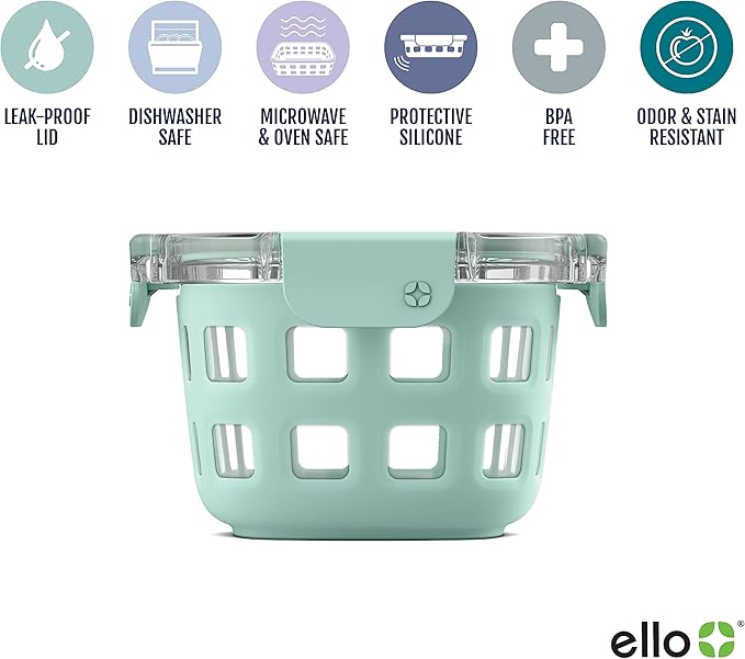 Ello DuraGlass Rounds Glass Food Storage Containers