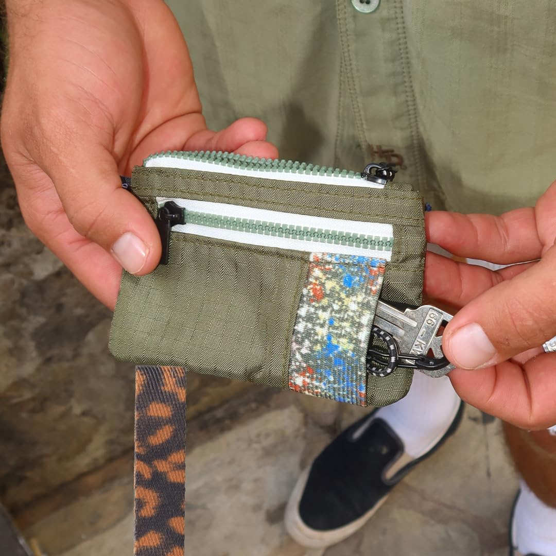 Thread Wallets Pouch Wallet – Compact Zip Wallet with Clear ID Window, Coin & Card Pockets, and Key Stash – Lightweight Rip-Stop Travel Wallet for Men & Women (Color Block)