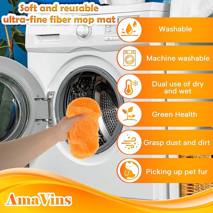 5 Pack Reusable Microfiber Mop Pads Compatible