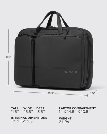 NOMATIC Laptop Bag: Slim Messenger Bag with RFID Pocket, Tech Organizer, Water-Resistant Zippers - 11-13.5L Expansion Design & Laptop Compartment for Work, Travel, or Daily Commute
