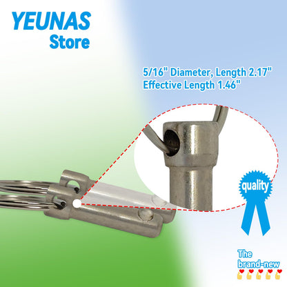 5/16" Diameter Quick Release Pin, Total Length 2.17", Effective Length 1.46", Stronger with Reinforced Pull Tab (4 Pack)
