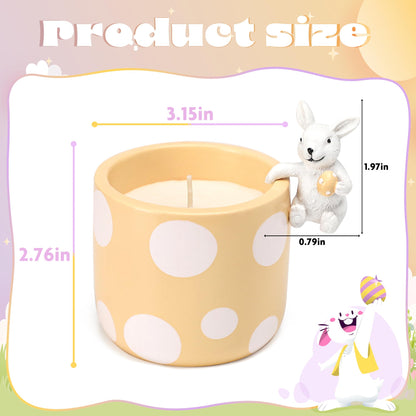 Easter Candles Gifts - Sunflower Scented Candle, Polka Dot Candle with Cute Bunny, Easter Decor Gifts for Kids Teens Adults Women