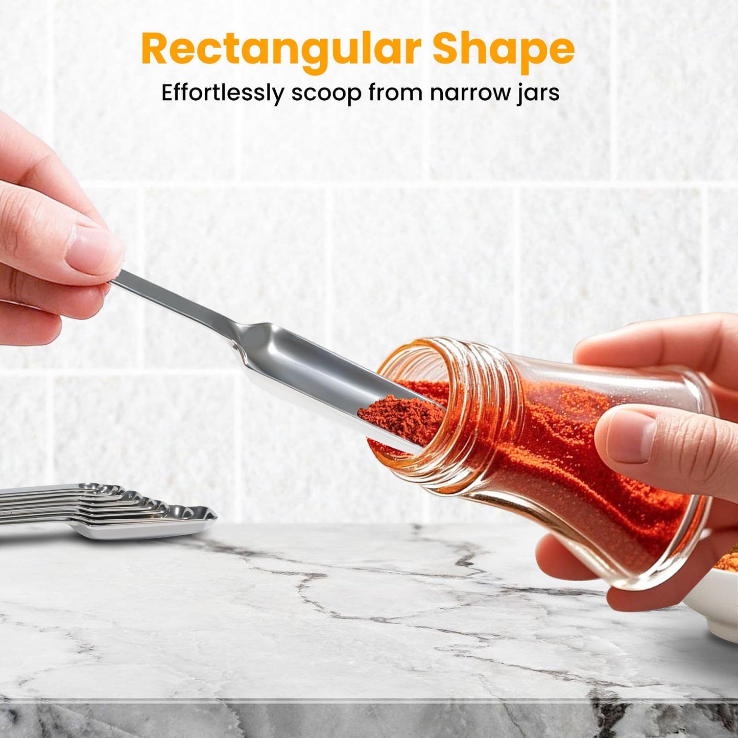 23 Pcs Stainless Steel Measuring Spoons Set with Leveler, Metal Round & Rectangular Spoons plus 5 Mini Teaspoons for Precise Cooking and Baking, Standard Sizes with Clear Engraved Markings