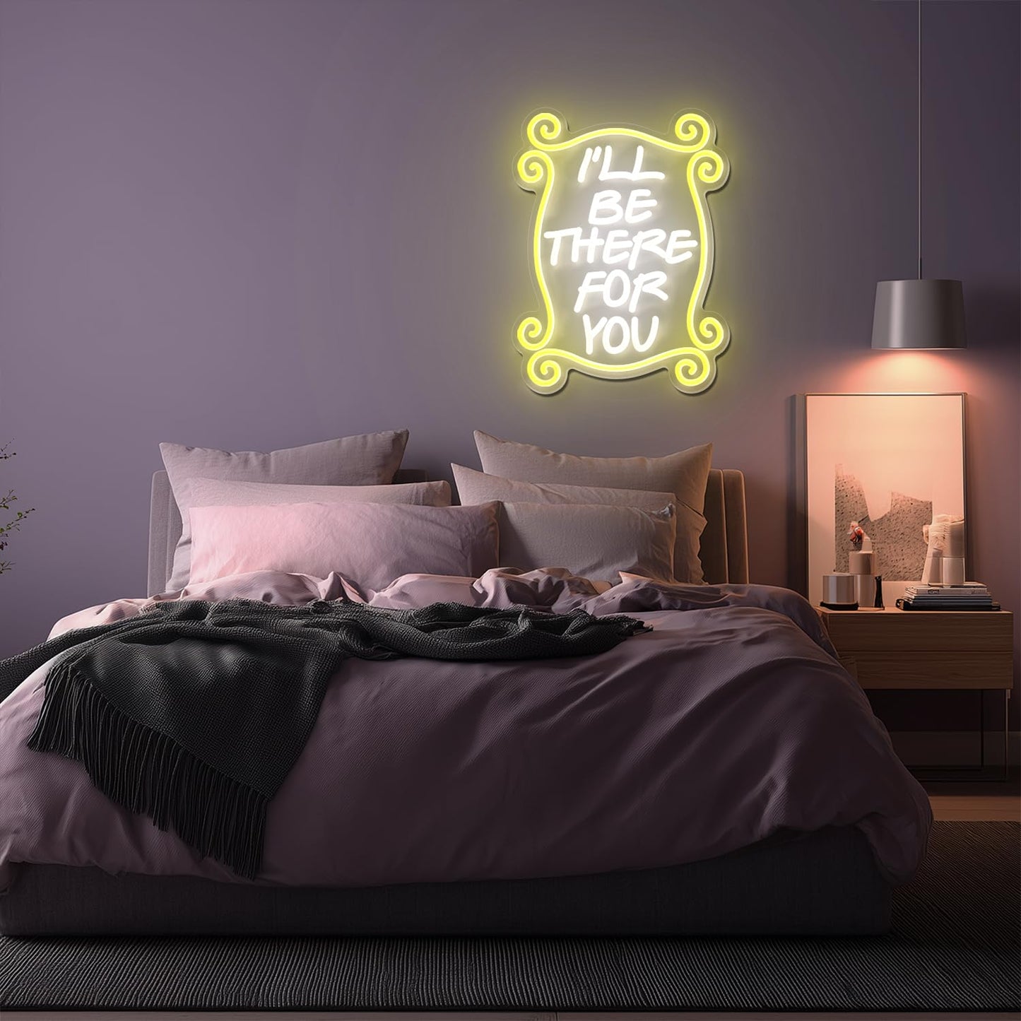 Friends TV Show Monica’s Door I’ll Be There for You Dimmable Neon Sign, Friends Home Decor Wall Art, Friends Gifts for Fans, Friends Themed Birthday Party Decorations, Friends Merch for Bedroom & Living Room