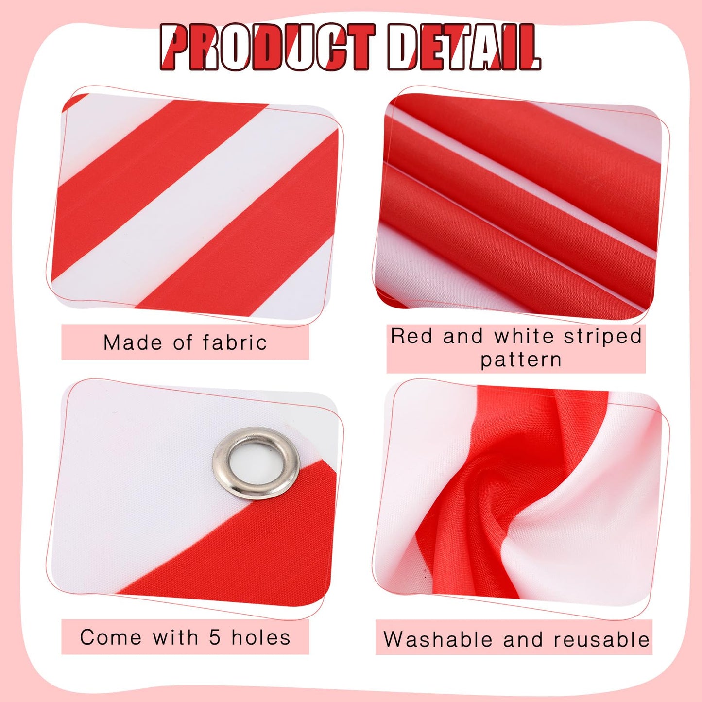 Preboun 12 Pcs Carnival Decorations Tent Christmas Circus Carnival Hanging Decorations Christmas Red White Striped Banner Circus Xmas Mardi Gras Theme Celebration Wall Games Props