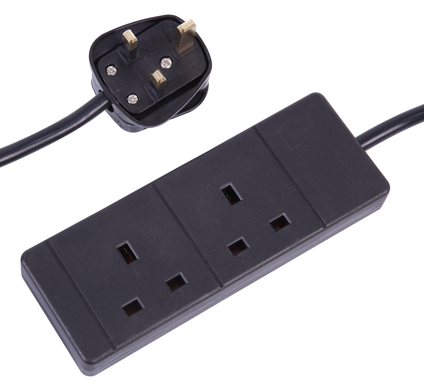 PRO ELEC 2 gang 5m black extension lead