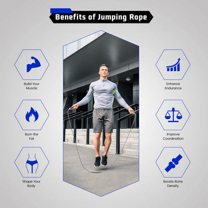 Weighted Jump Rope - Premium Heavy Jump Ropes with Adjustable Extra Thick Cable, Aluminum Silicone Grips Handles, High-Speed Ball Bearings Professional Skipping Rope for Crossfit MMA Cardio & Workouts