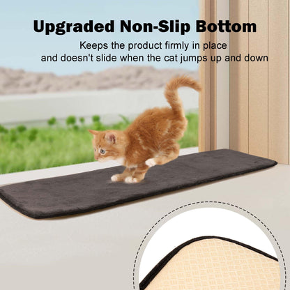 Pet Prime Cat Window Bed, Cat Window Hammock, Sill Non-Slip Lounger Cushion for Windowsill 90x28cm(Grey)