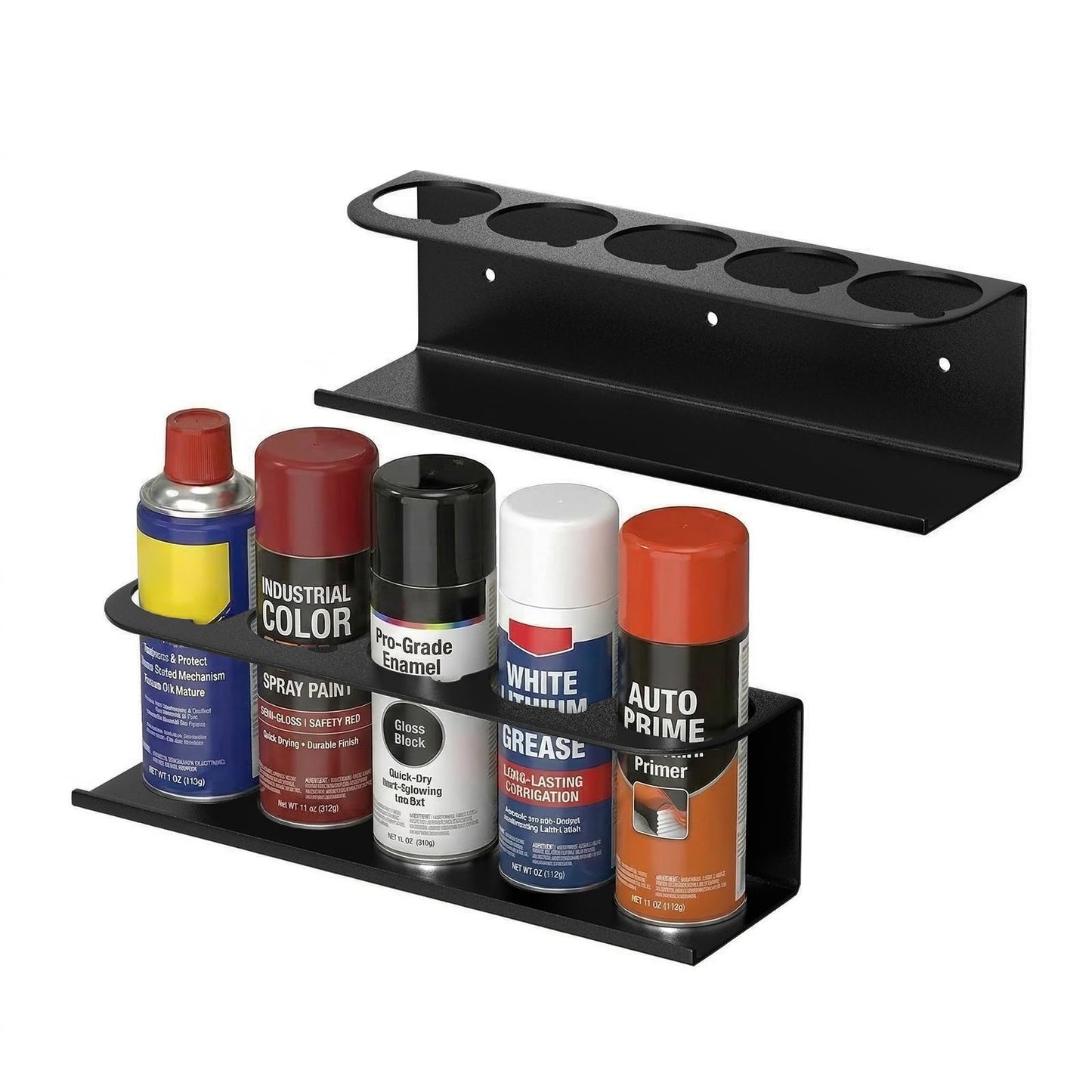 Touri 2 Pack Spray Can Holder for Garage and Workspace, Wall-Mounted Steel Aerosol Can Holder (10 Cans)