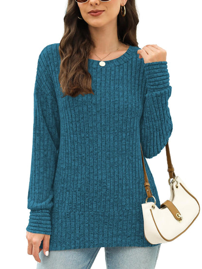 JomeDesign Sweaters for Women Long Sleeve Shirts Crew Neck Sweatshirt Lightweight Casual Tunic Tops