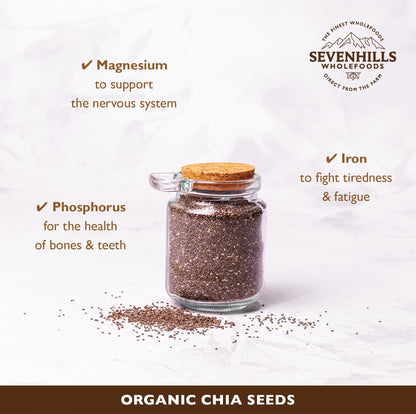 Sevenhills Wholefoods Organic Chia Seeds 1kg - Nutrient Dense - Pure & Natural - GMO-Free, allergen-Free
