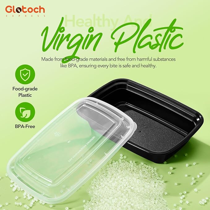 Glotoch 28oz Meal Prep Containers, 10 Pack Reusable Food Storage Containers