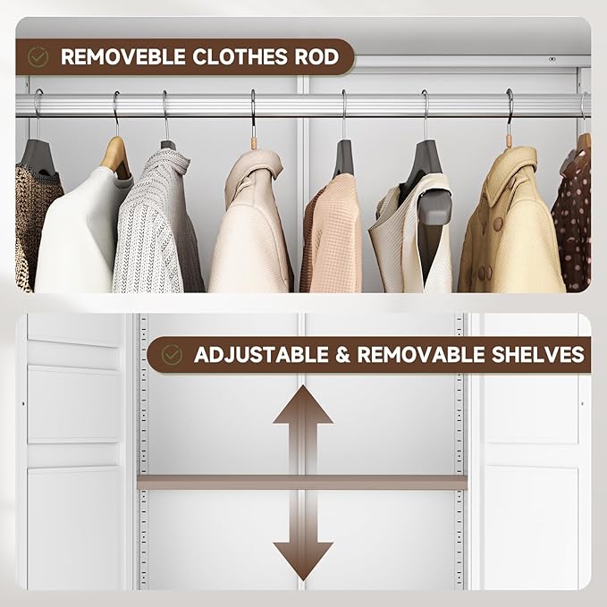 Letaya Metal Armoire Wardrobe Closet
