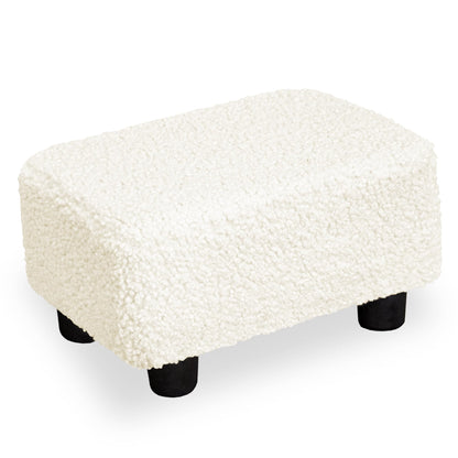 CAROLMADE Small Foot Stool Ottoman Footstool with Legs Under Desk Footrest for Living Room Bedroom and Office, Soft Ivory White