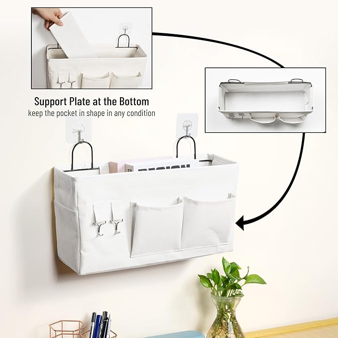 2pcs Large Wall Hanging Storage Bag, Door Closet Linen Fabric Pockets Organizer