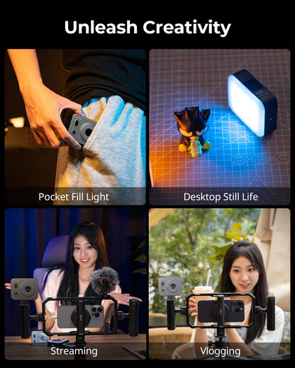 SMALLRIG Vibe P96 Pro Led Video Light, Portable Camera Light for Photography, Cold Shoe Light, CRI95+, 2500-6500K, 5 Effects, Fill Light Accessories for Content Creator, Streaming Black