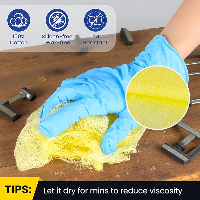 CAREGY 144Pcs Tack Cloth for Removing Dust from Woodworking, Sanding Particles
