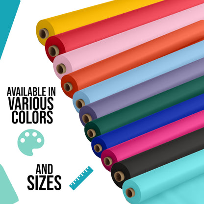 Exquisite Party Solids White Plastic Table Cover Roll 40" X 300' Table Cloth Plastic Cover Roll - Premium Quality Thick 0.5 MIL Banquet Rolls - Disposable Tablecloth Rolls