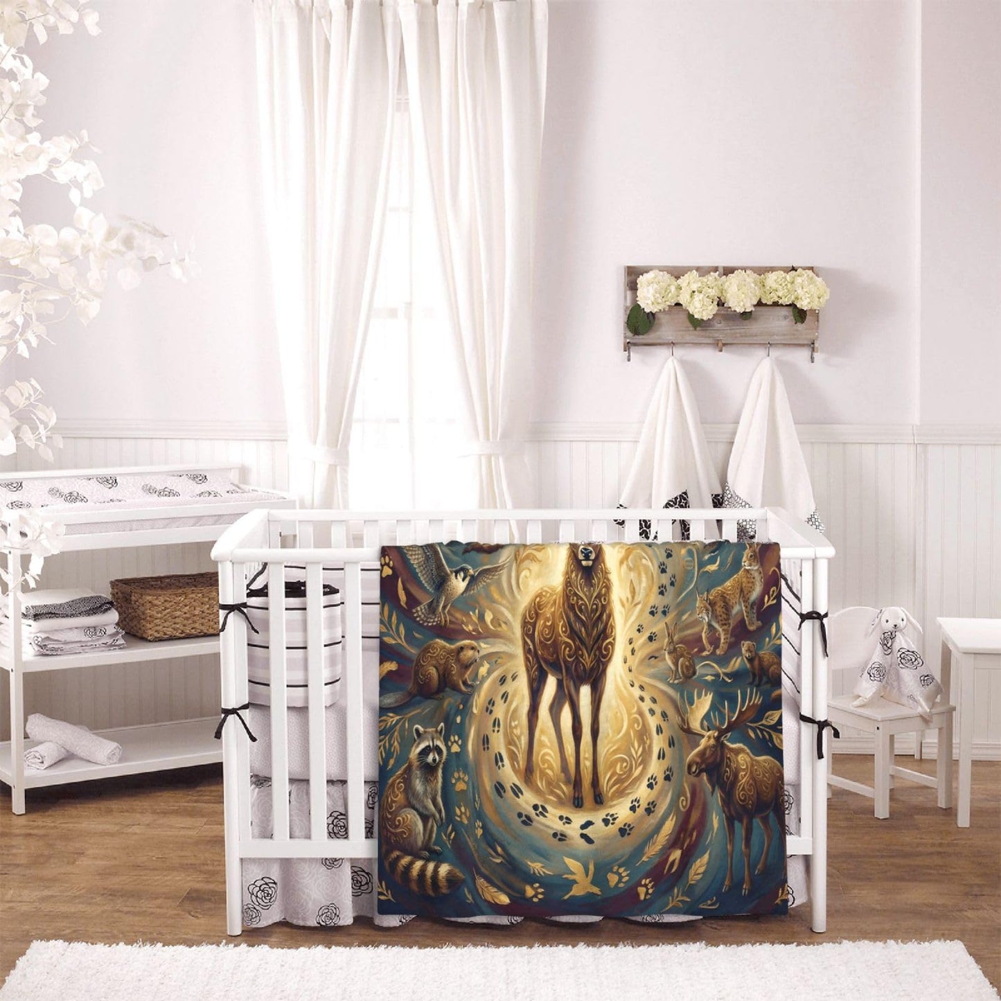 Gbuzozie Deer Owl Eagle Rabbit Wolf and Tiger Wild Animals Fleece Blanket Lightweight Elk Hunting Gifts Throw Blanket for Sofa Couch Bed Camping Travel - Super Soft Cozy Microfiber Blanket 60"X50"