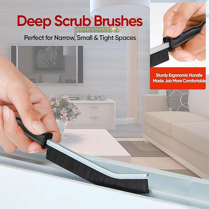 Crevice Cleaning Brush Set, Tight Spaces & More