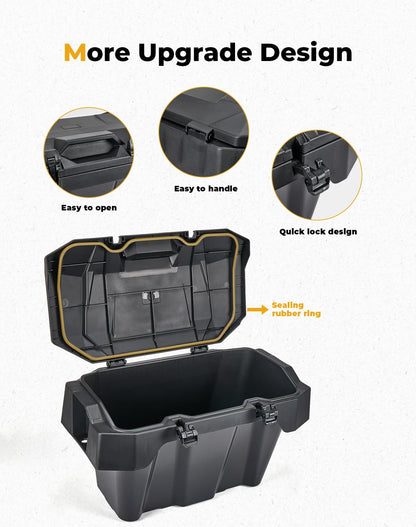 KEMIMOTO 82QT UTV Rear Cargo Storage Box Compatible with 2024/2025/2026 Polaris RZR XP 1000/4 1000 Accessories Rear Bed Box Water Resistant with Two Lockable Latches Replace OEM #2889611