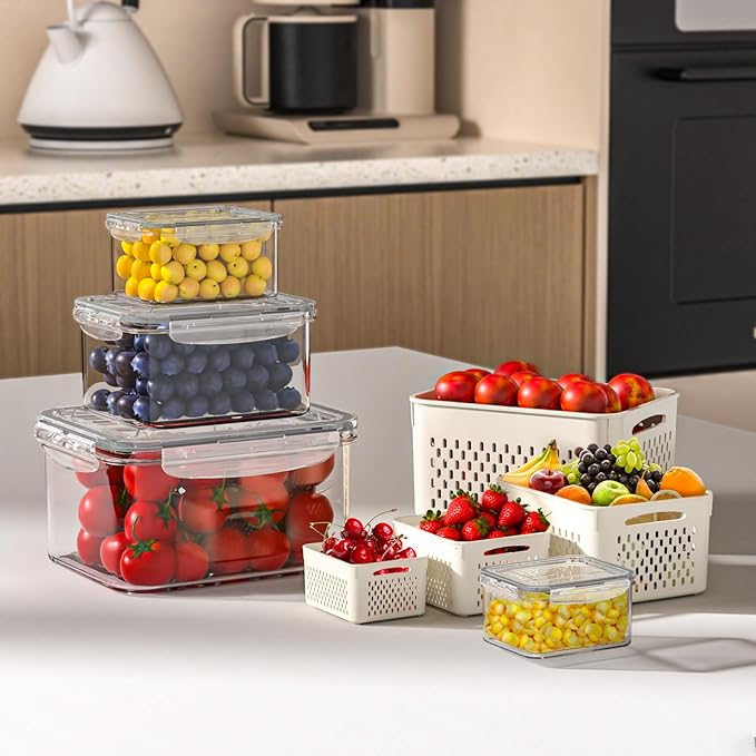 8 Pcs Fruit Storage Containers for Fridge