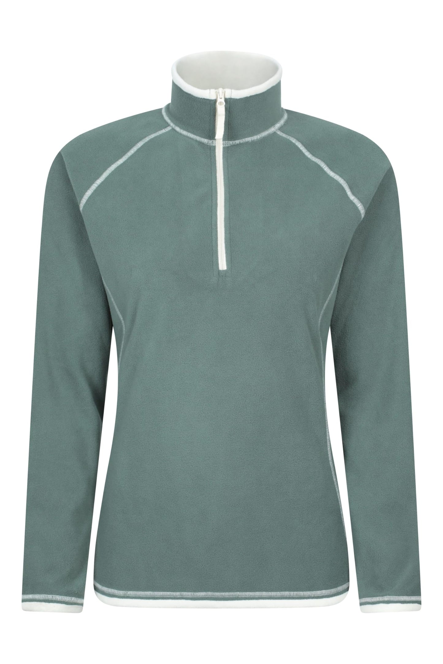 Mountain Warehouse Montana Womens Microfleece - Breathable Ladies Sweater, Quick Drying Pullover, Warm Fleece Jacket, Half Zip - For Spring Summer, Travelling, Outdoors Dark Green Women's Size 16