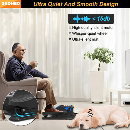 Under Desk Elliptical Machine, Electric Ellipse Leg Exerciser for Senior, Quiet and Compact Electric Seated Pedal Exerciser for Home with Display Monitor, Remote Control & 12 Adjustable Speeds