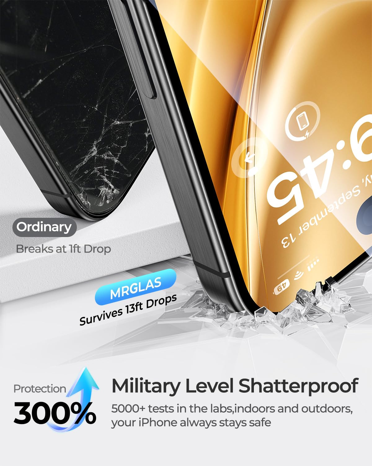 MRGLAS 4-Pack TOP 9H+ Glass for iPhone 16 Pro Screen Protector [Auto Alignment Kit] [10X Military Protection] UNBREAK Tempered Glass Flim for iPhone 16 Pro 6.3 inch Case-Friendly