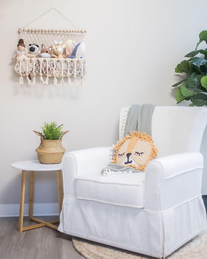 Crane Baby Macrame Hanging Storage Bin