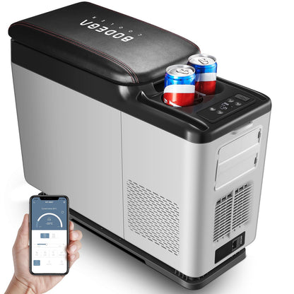BODEGACOOLER 12-Volt Refrigerator, 16-Quart(15L) Car Fridge, Portable Refrigerator (-4℉ to 68℉), 12/24V DC for Outdoor, Vehicles, Camping, Travel