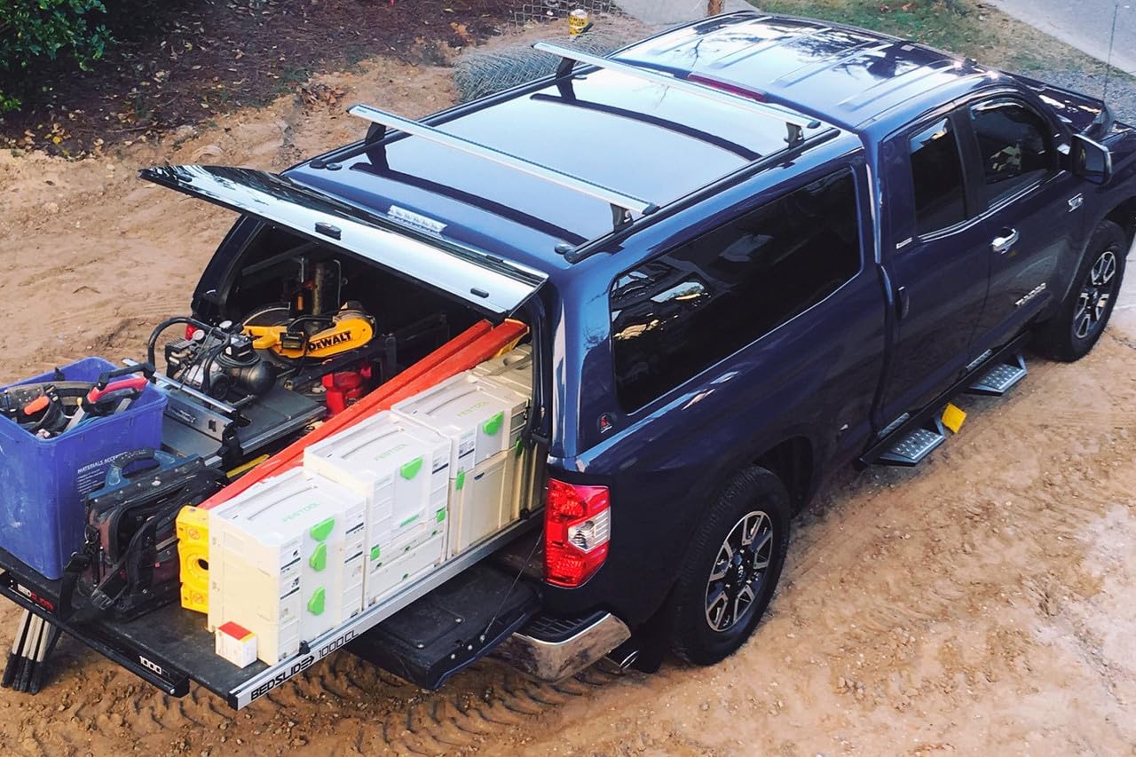 BEDSLIDE Classic (58" X 41") | 10-5841-CLS | Durable Sliding Truck Bed Cargo Organizer | Made in The USA, 1,000 lb Capacity (Silver)