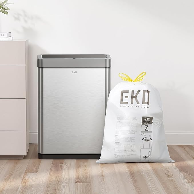EKO 12.5 Gallon / 40-60 Liter, Extra-Strong Garbage Bags, Leak-Resistant