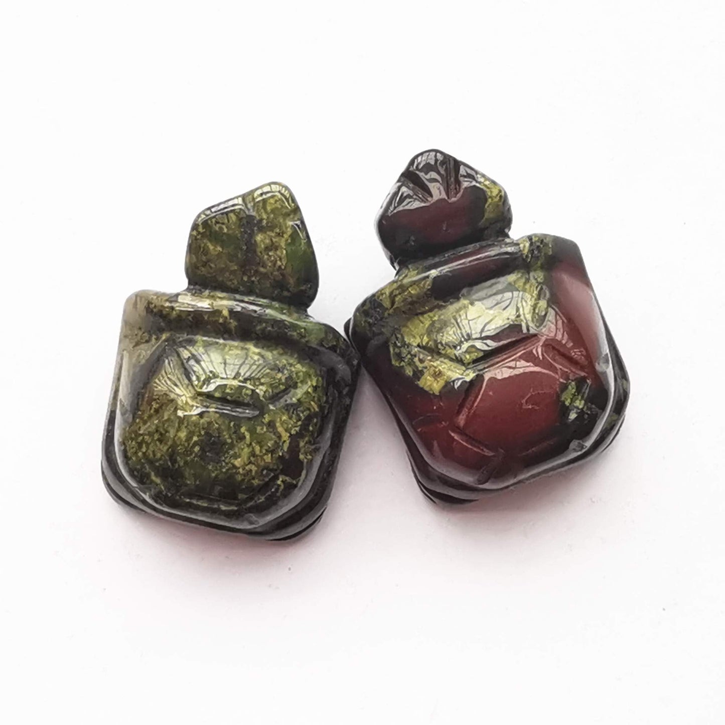 Gemgogo 2 Pcs Natural Dragon Blood Jasper Pocket Carved Tortoise Decor Animal Figurines Gemstone,1.5 Inches Room Decor Crystals and Healing Stones