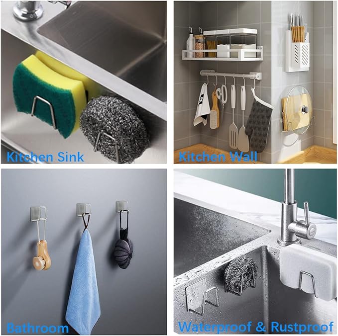 LYART 4Pcs Premium Sink Sponge Holder