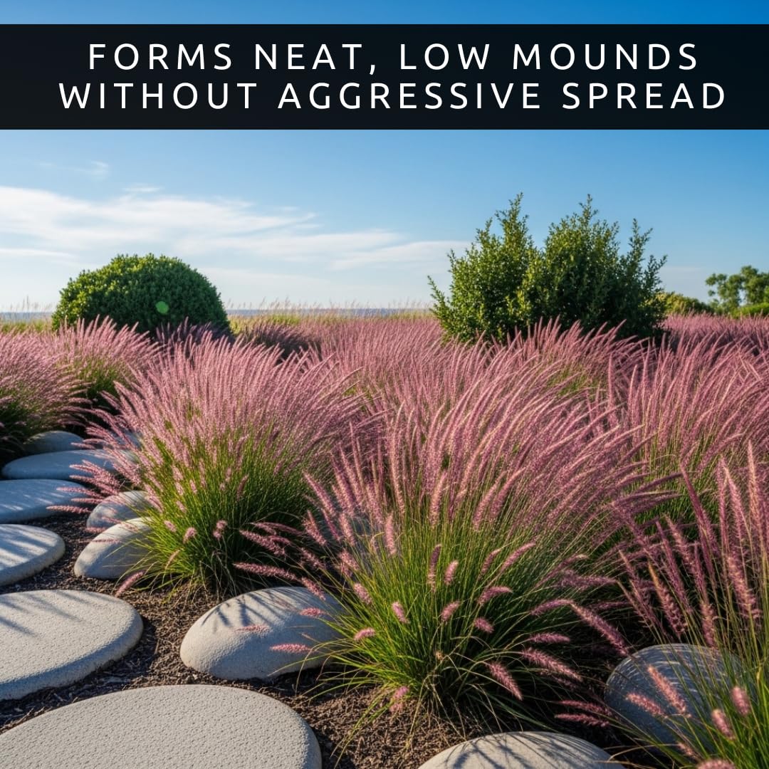 Purple Love Grass (Eragrostis spectabilis) Live Plant Plug – Native Ornamental Grass – Airy Pink-Purple Blooms – Drought Tolerant Perennial for Full Sun (1)